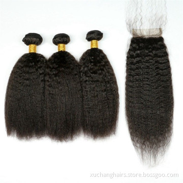 Borong Malaysia Remy Hair Extension Silky Lurus Rambut India Tenun Yaki 100% Bundle dan Penutupan Rambut Manusia